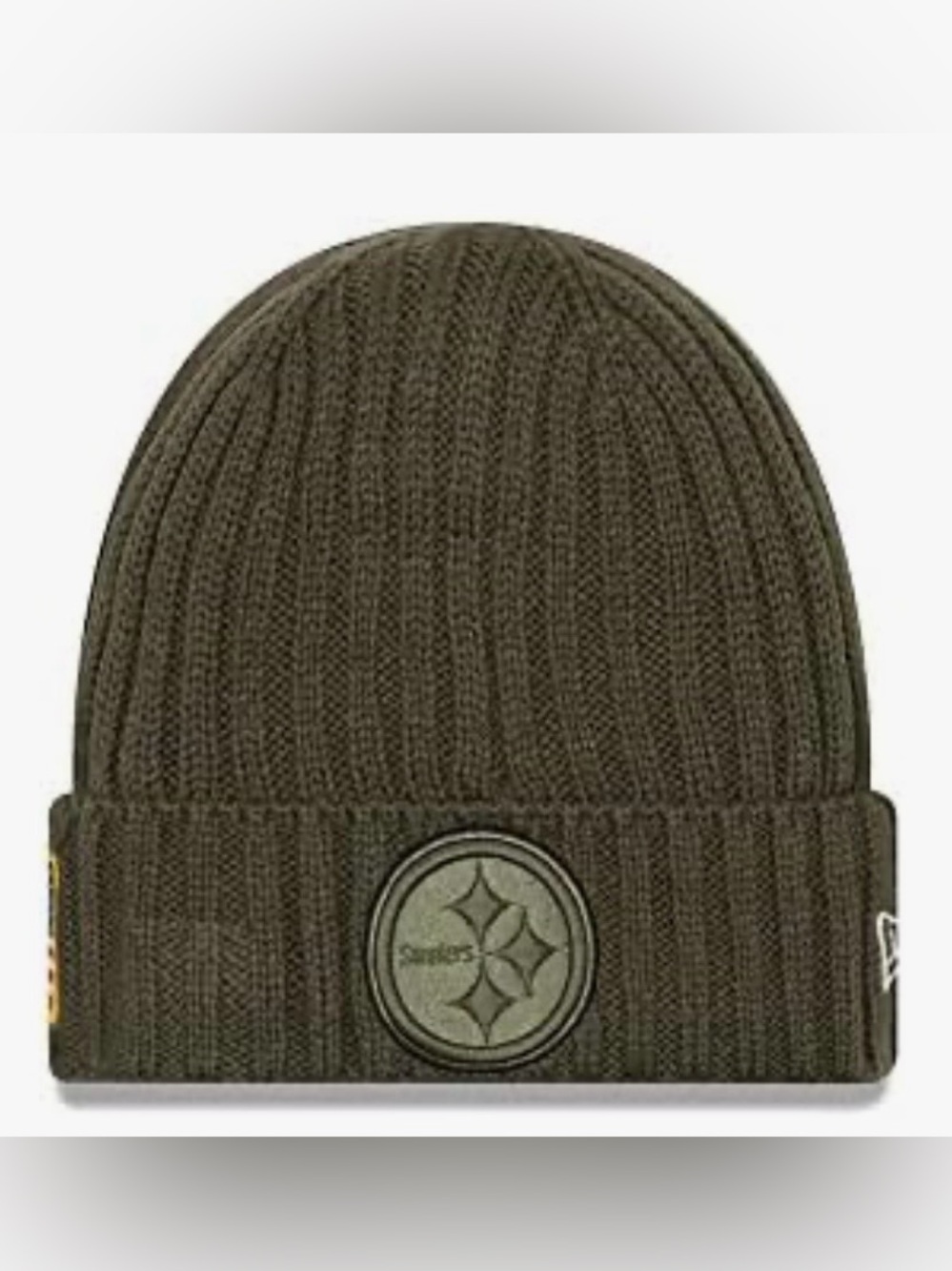 New Era Pittsburgh Steelers Salute to Service Olive Knit Beanie Skull Cap NFL OS